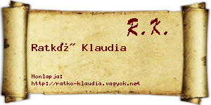Ratkó Klaudia névjegykártya